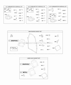 Page F Diagram and Parts List for 303447-1311-E1  Briggs and Stratton Engine